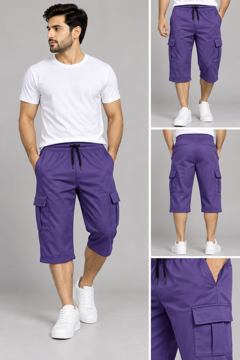 Men’s dark Purple Cargo Shorts – Stylish & Comfortable Casual Wear hu102