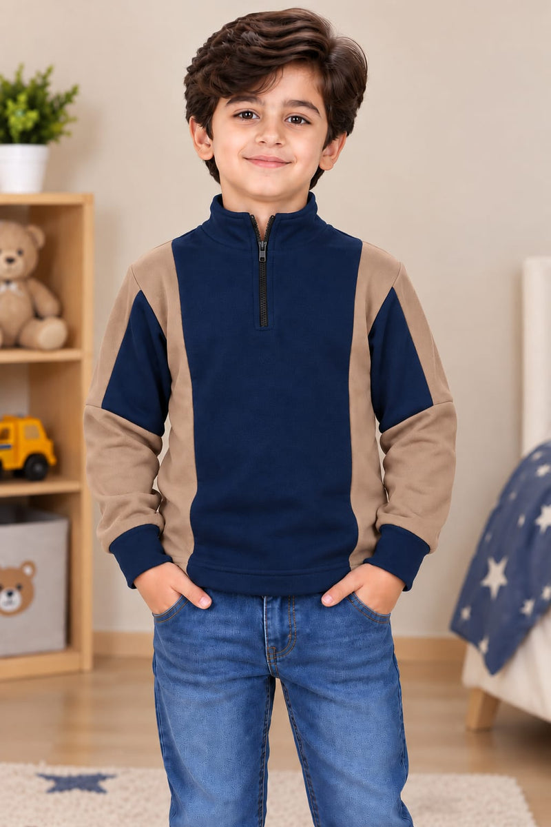 Stylish Half Zip Mock Neck Shirt mn134