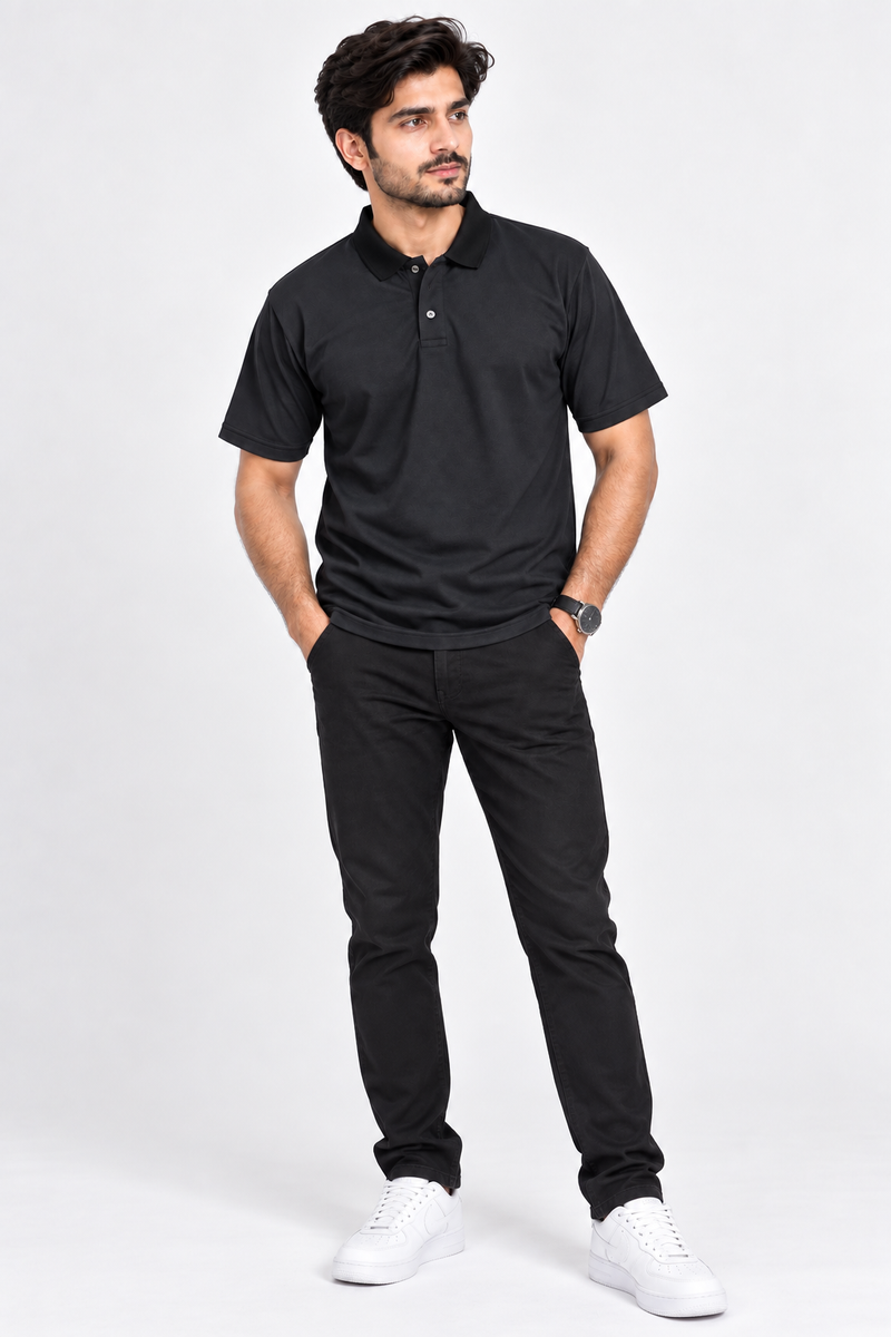 Men’s Premium four side lyicra Polo Shirt for men charcoal vo01