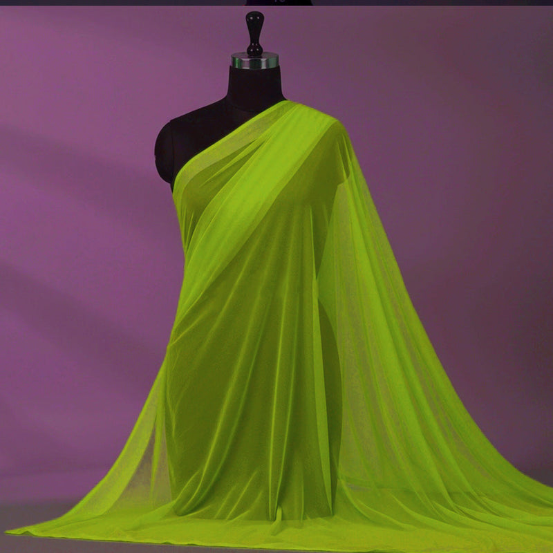 Imported Net Dupatta- Lemon Green
