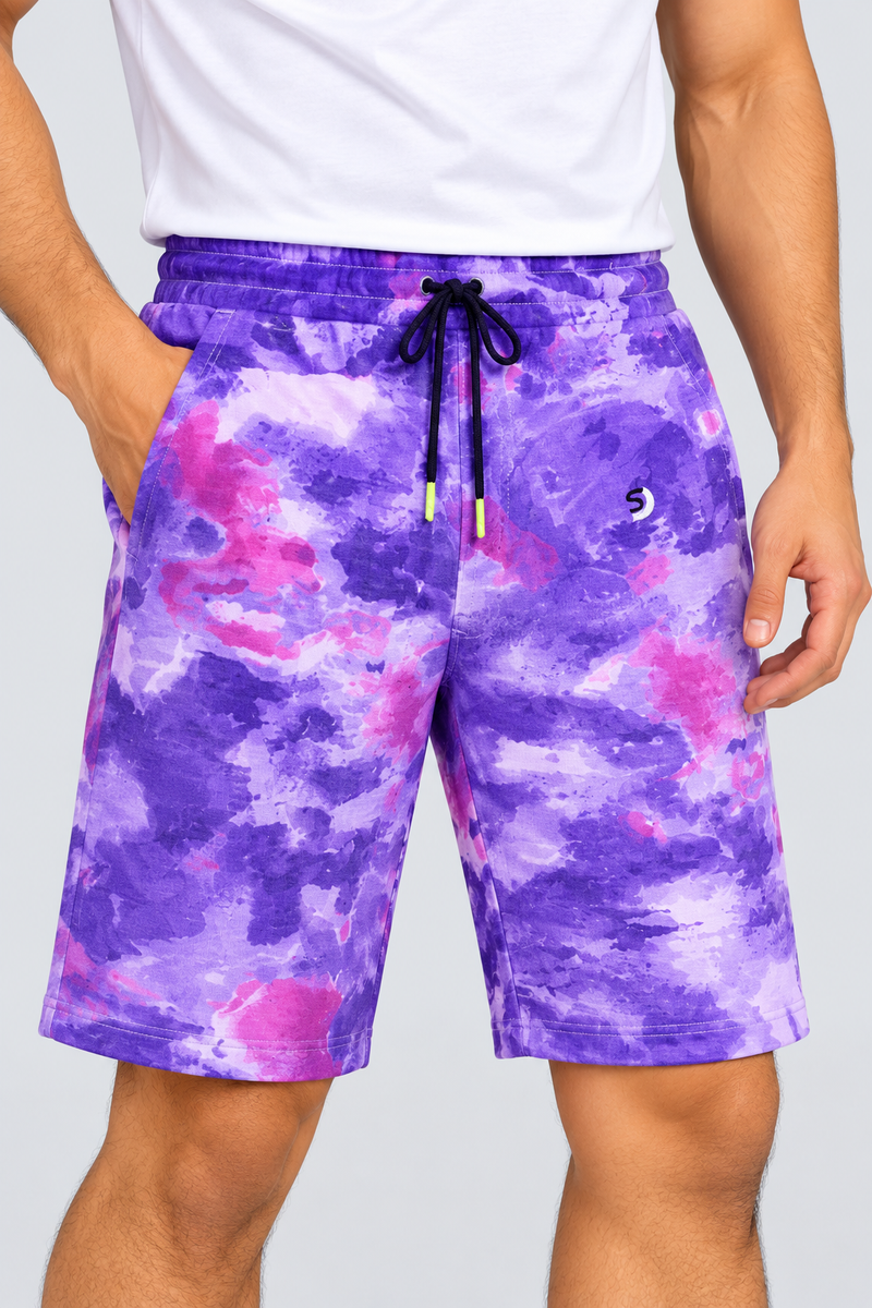 Next Summer Single Jersey Short For Men-Allove purpul blue Print-SP8200