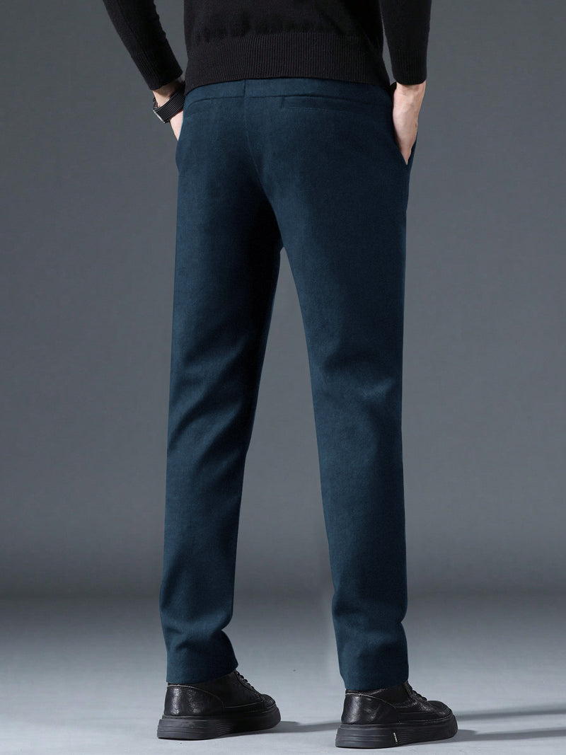 Louis Vicaci Interlock Stretchy Slim Fit Pent For Men-Dark Blue with Noise-RT2416