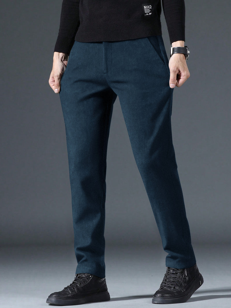 Louis Vicaci Interlock Stretchy Slim Fit Pent For Men-Dark Blue with Noise-RT2416