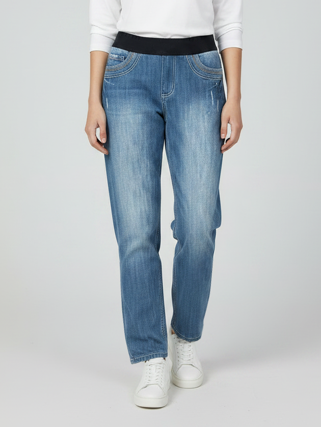 Stylish Regular Fit Pent Trouser For Ladies-Blue Faded-SPT03