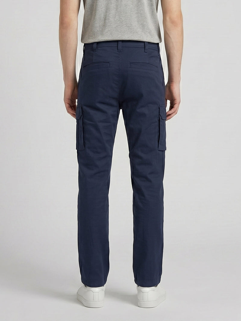 Navy Blue Cargo Trouser For Men-BE0795