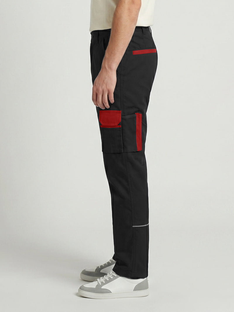 Black Cargo Trouser For Men-BE5336