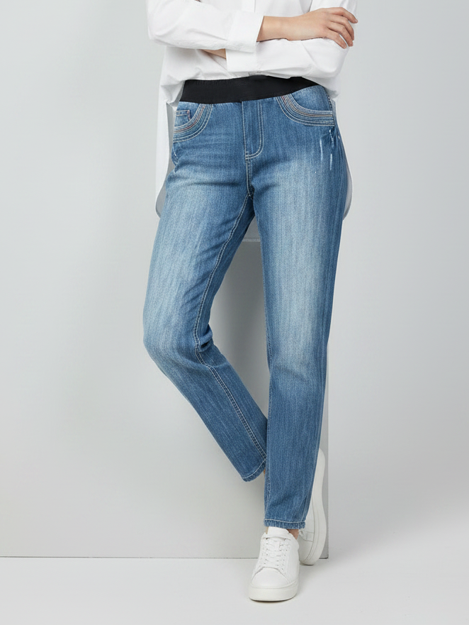Stylish Regular Fit Pent Trouser For Ladies-Blue Faded-SPT03