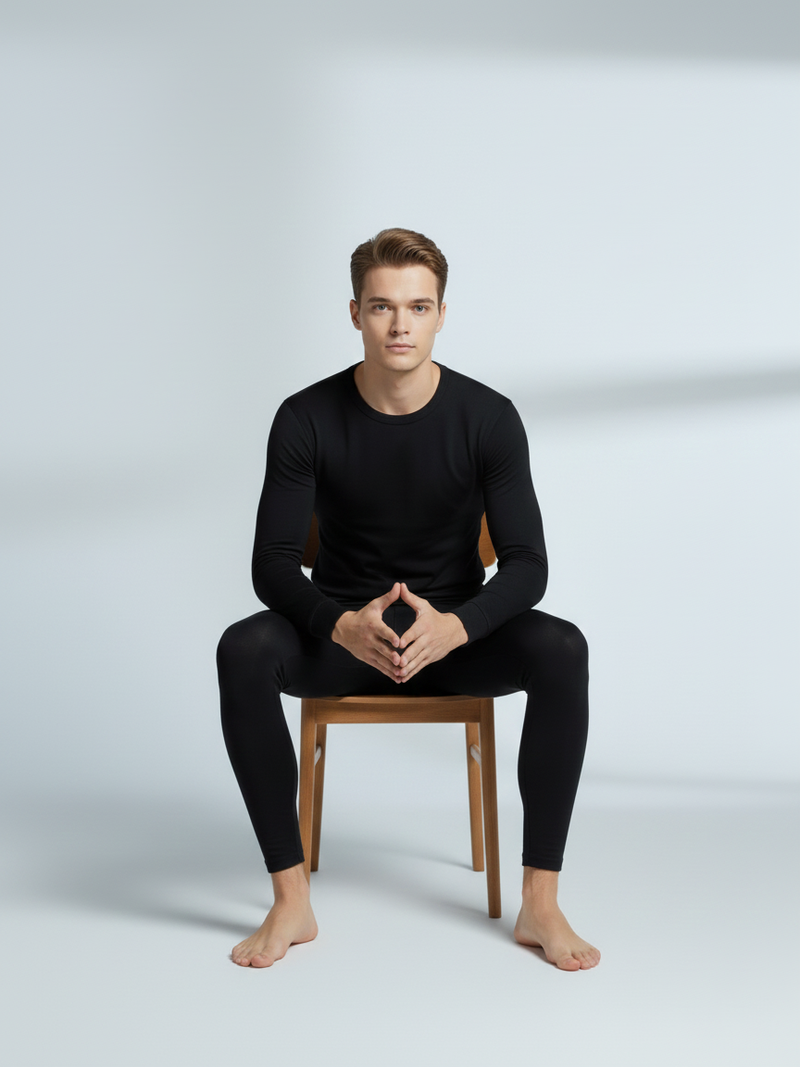 Thermal Warmer Suit For Men-Black-TVS01