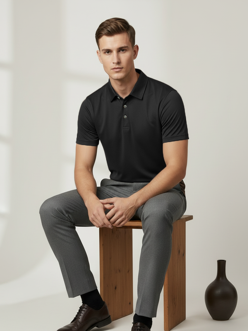 Rawgear Summer Dry Fit Polo Shirt For Men-Black-BE2444