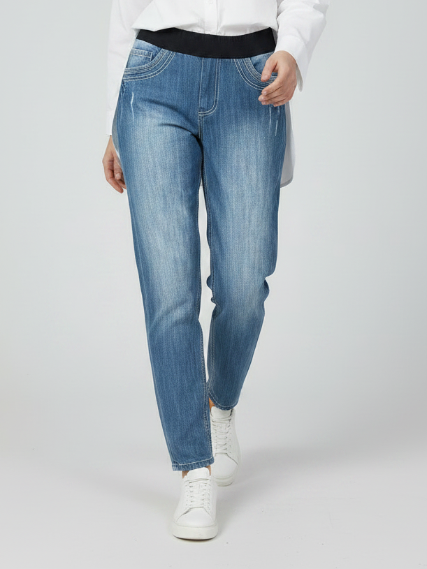 Stylish Regular Fit Pent Trouser For Ladies-Blue Faded-SPT03