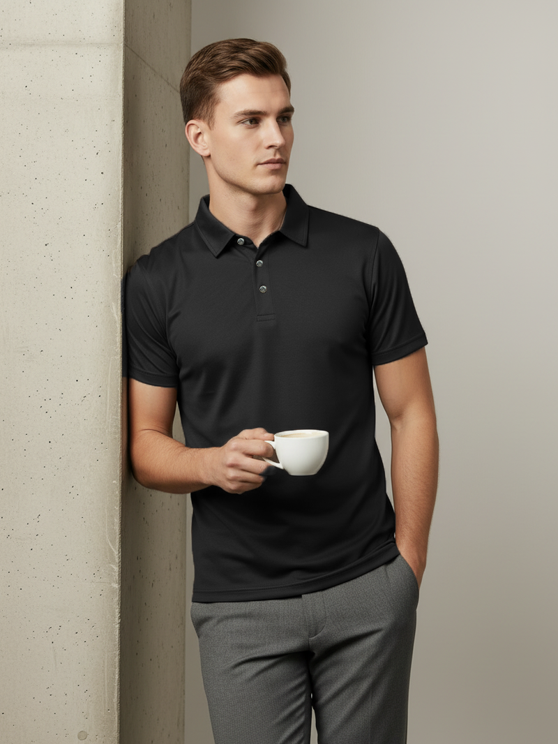 Rawgear Summer Dry Fit Polo Shirt For Men-Black-BE2444