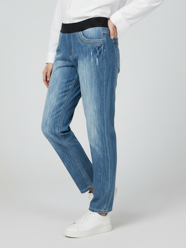 Stylish Regular Fit Pent Trouser For Ladies-Blue Faded-SPT03