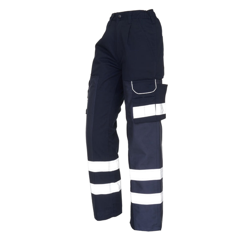 Dark Navy Cargo Trouser For Men With Reflectors-BE7447