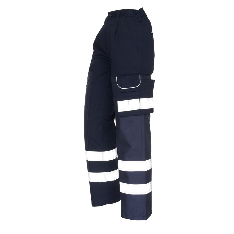 Dark Navy Cargo Trouser For Men With Reflectors-BE7447