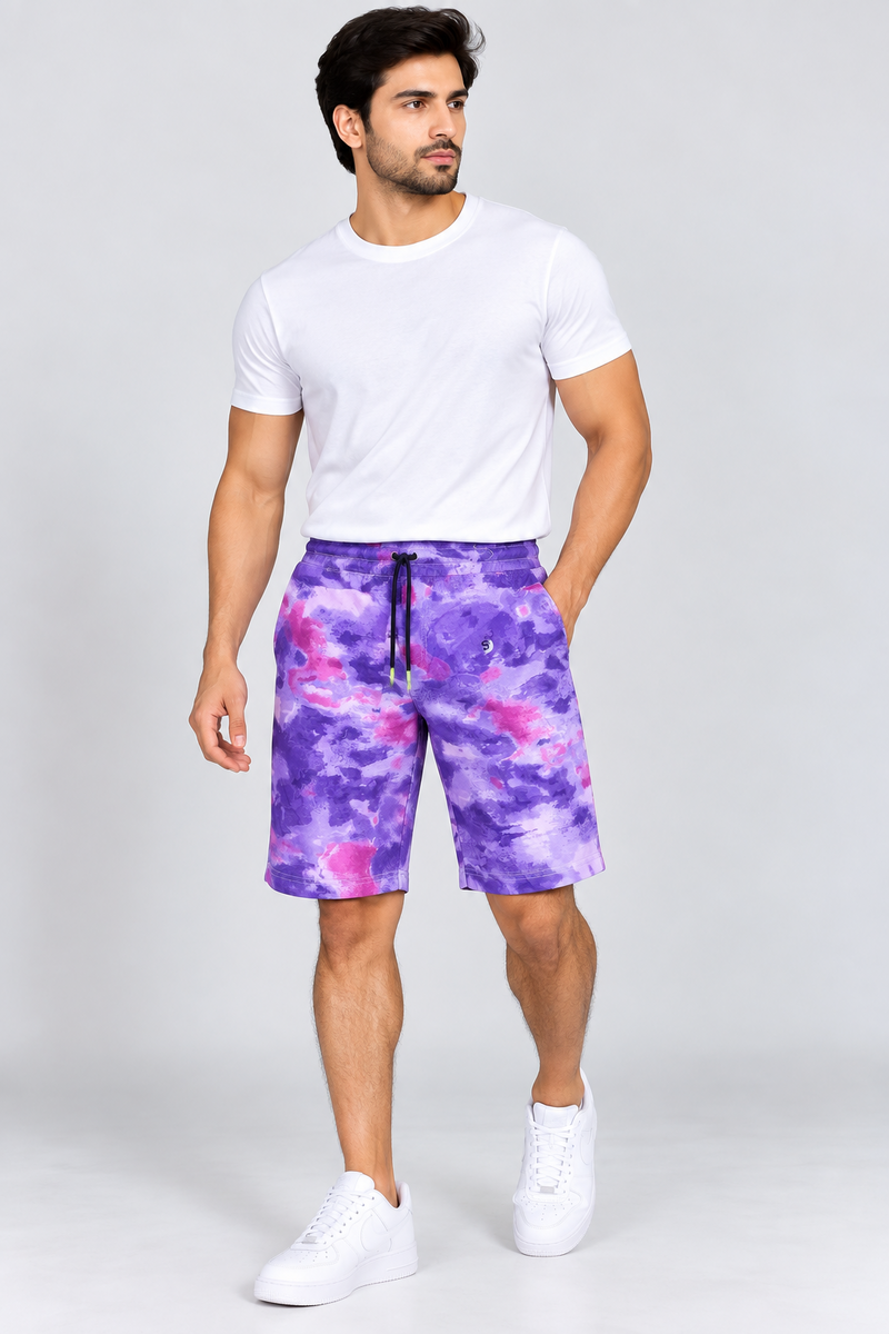 Next Summer Single Jersey Short For Men-Allove purpul blue Print-SP8200