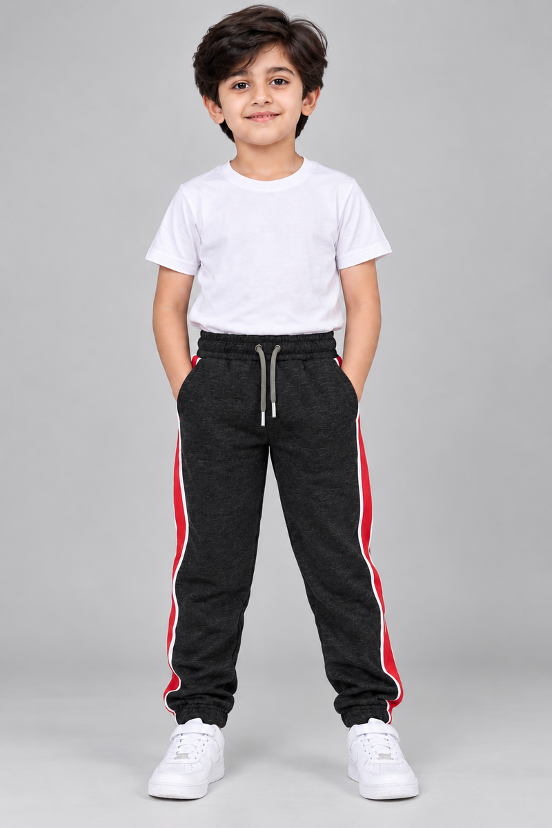 Premium Jogger Both Trouser For Kids-Charcoal Black- MU20