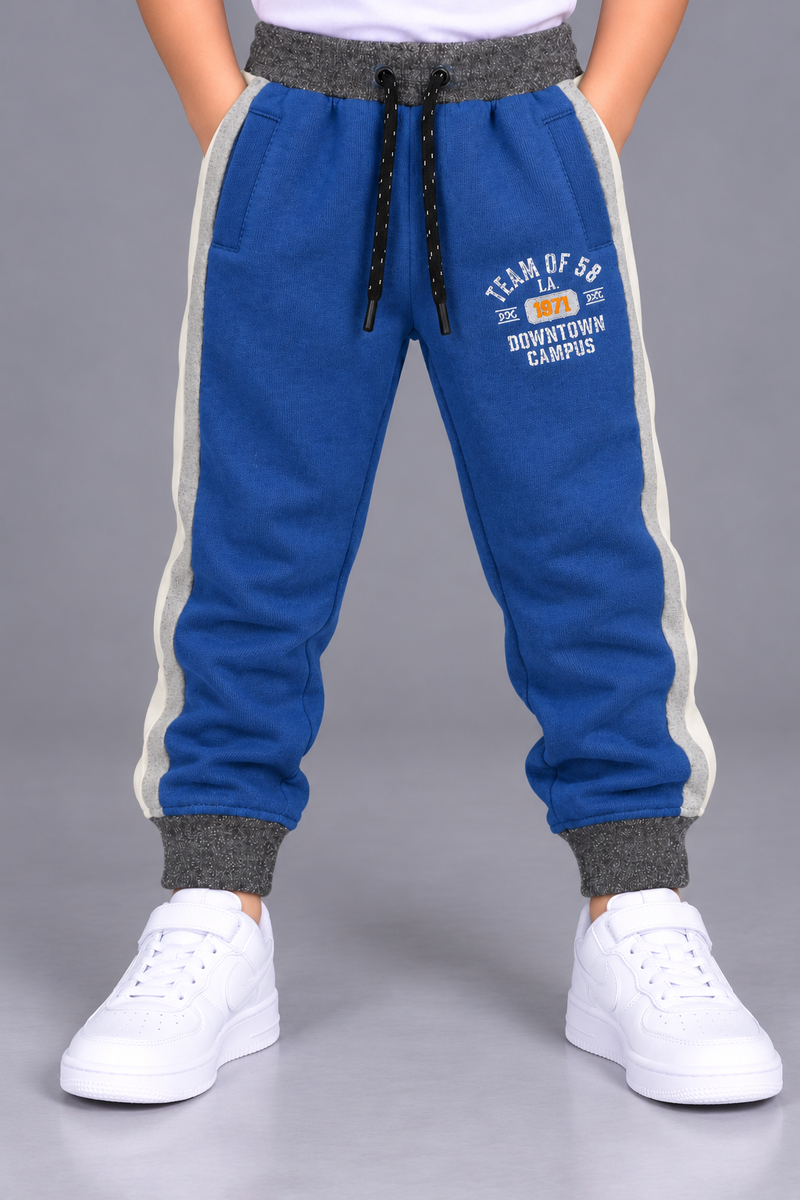 Kids Downtown Campus Color Block Jogger Trouser-Royal Blue-MU56