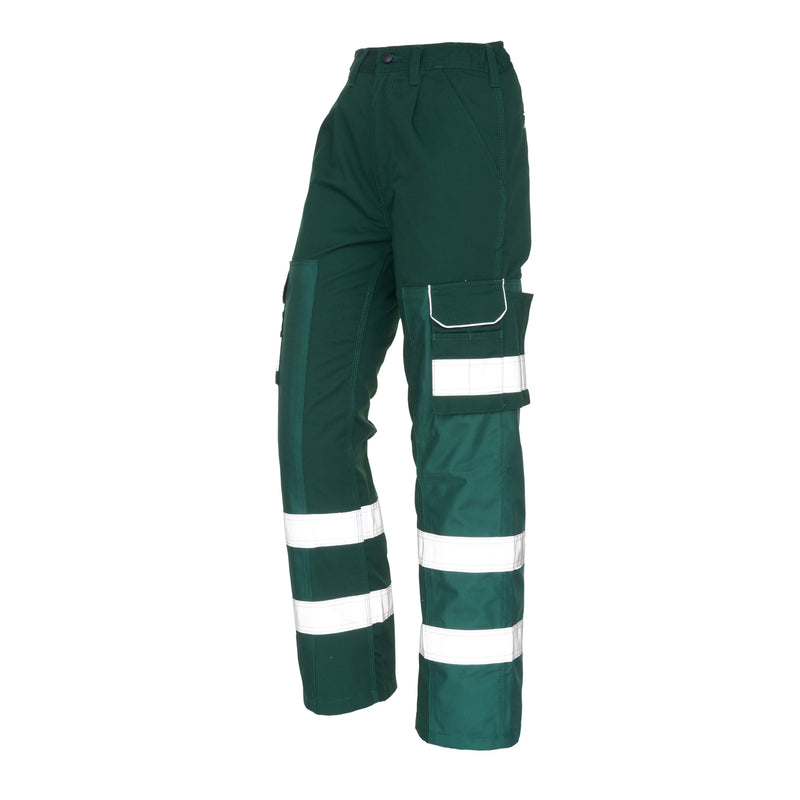 Green Cargo Trouser For Men With Reflectors-BE4360