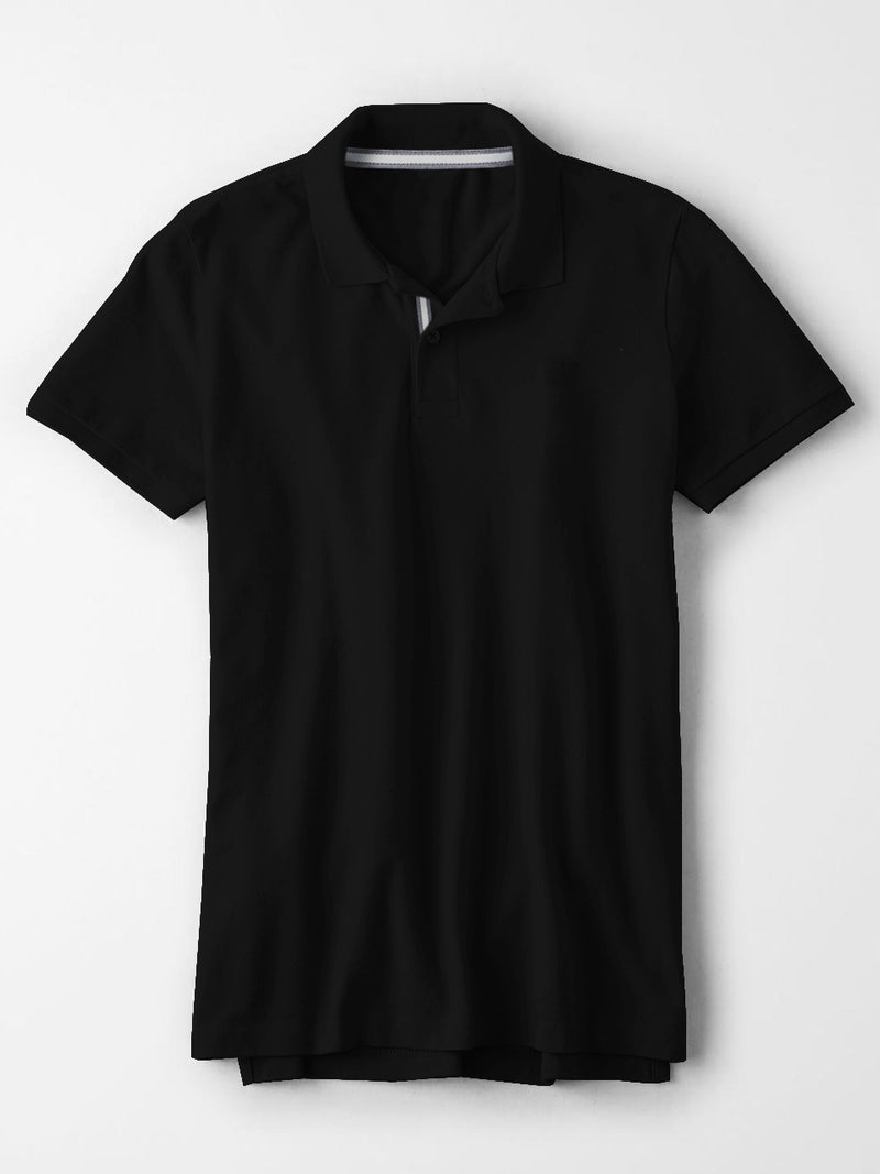 Quick Silver Single Jersey Half Sleeve Polo For Men-Black-RT809