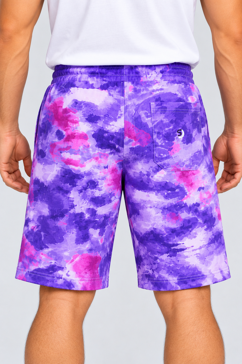 Next Summer Single Jersey Short For Men-Allove purpul blue Print-SP8200