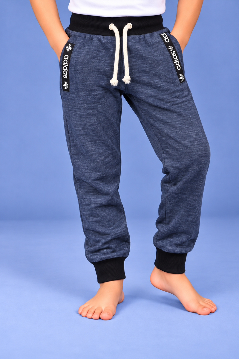 Kids Premium Navy Blue Jogger Trouser with Black Side Tape-MU96