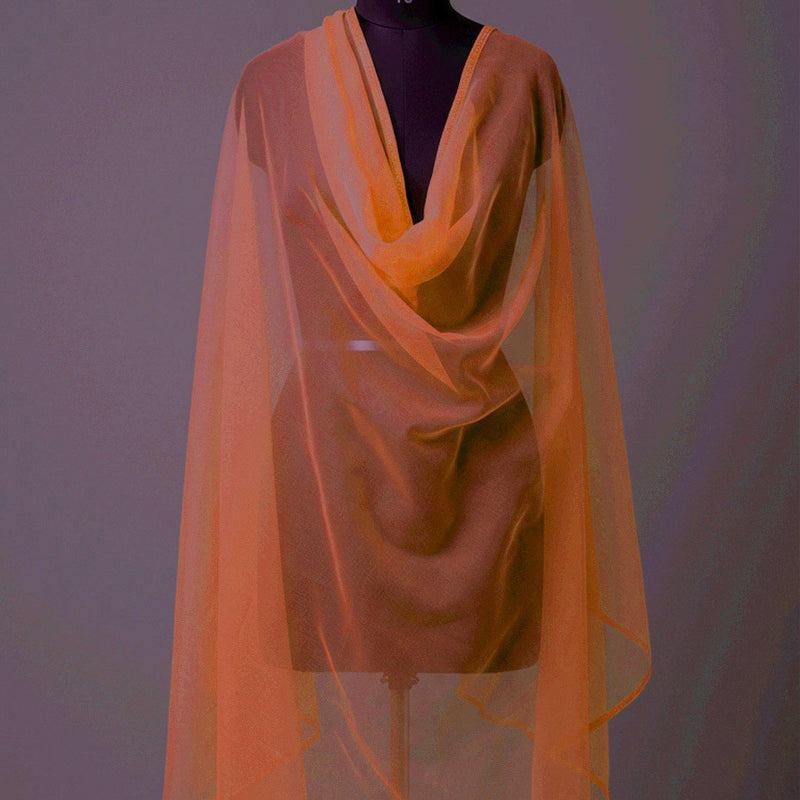 Imported Net Dupatta- Light Orange