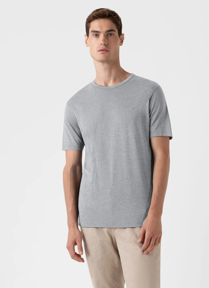 Louis Vicaci Summer T Shirt For Men-Grey Melange-BR618