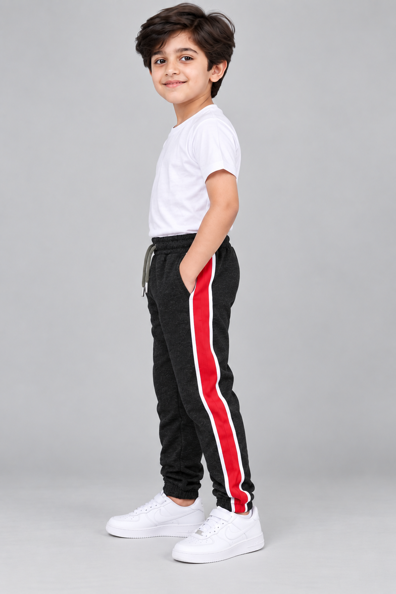 Premium Jogger Both Trouser For Kids-Charcoal Black- MU20