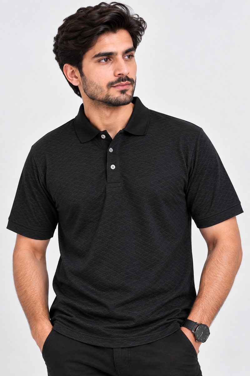 Men’s Premium four side lyicra Polo Shirt for men charcoal vo02