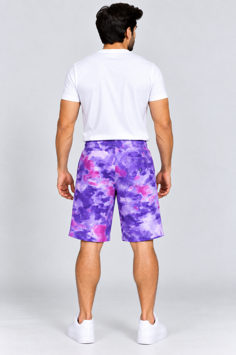 Next Summer Single Jersey Short For Men-Allove purpul blue Print-SP8200