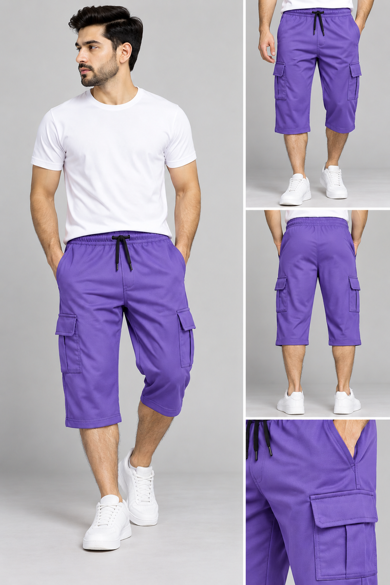 Men’s light Purple Cargo Shorts – Stylish & Comfortable Casual Wear hu104