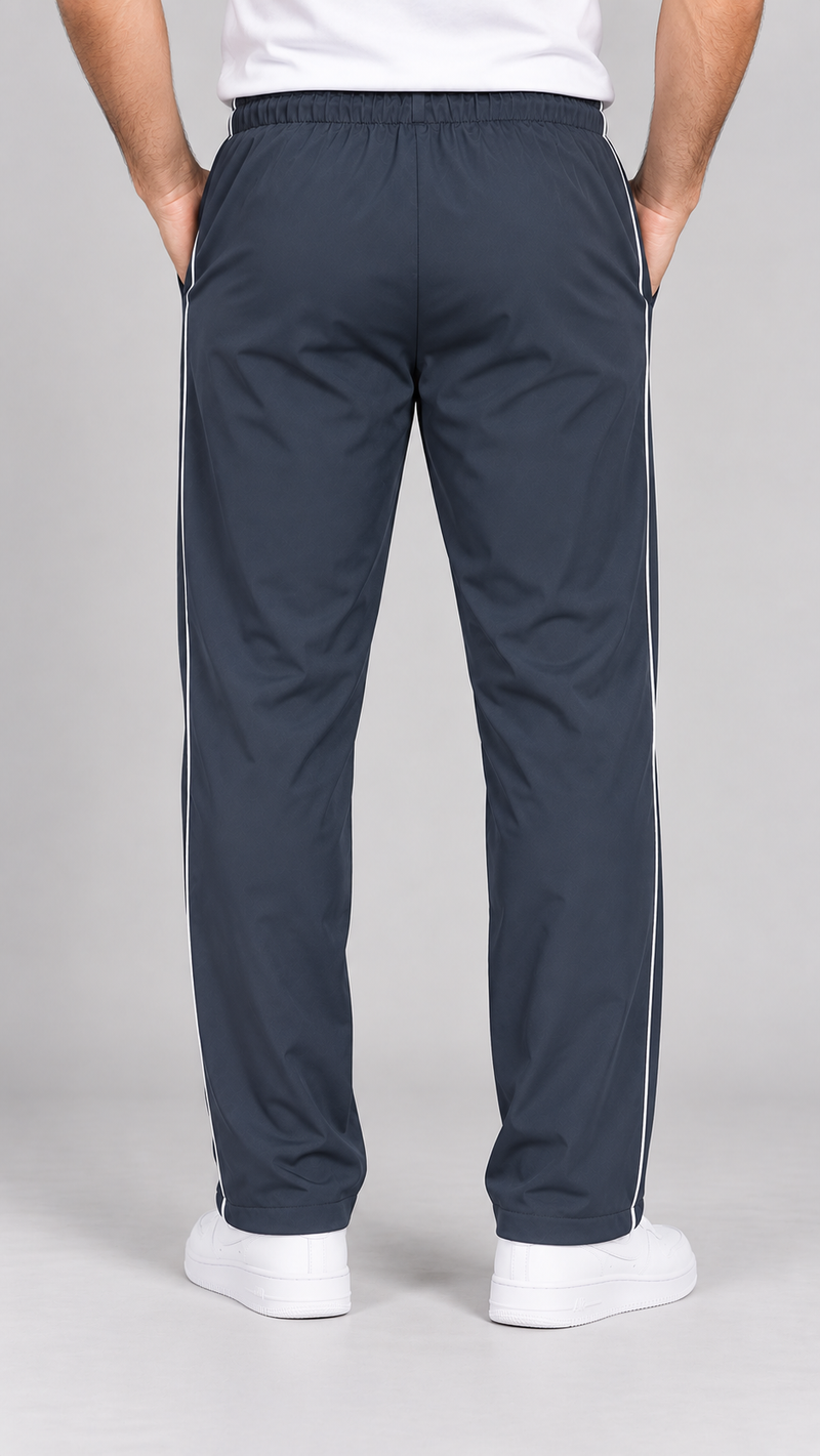 Stylish Regular Fit Both Season Trouser For Men dark navy with white stripes tr112