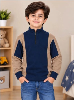 Stylish Half Zip Mock Neck Shirt mn134