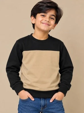 Kid's long sleeve spandex skin brown with Black T-shirt  kls03