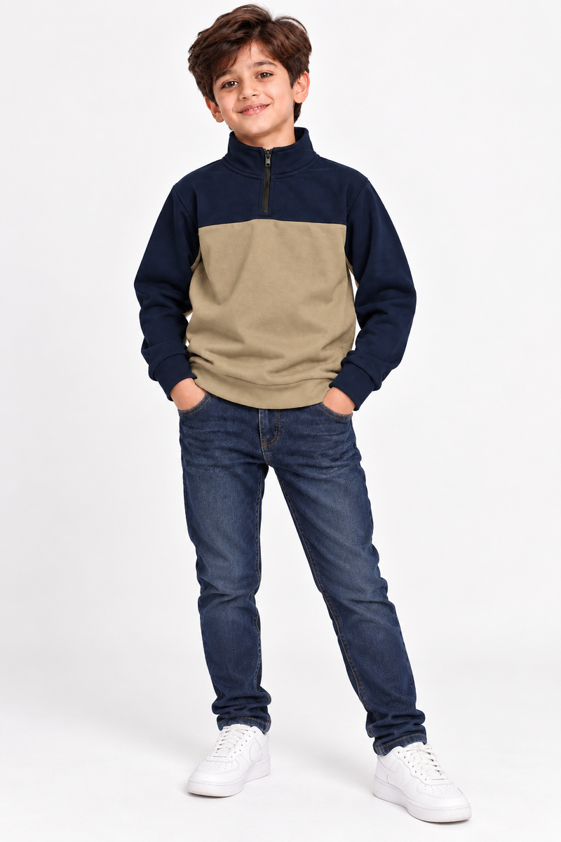 Stylish Half Zip Mock Neck Shirt mn135