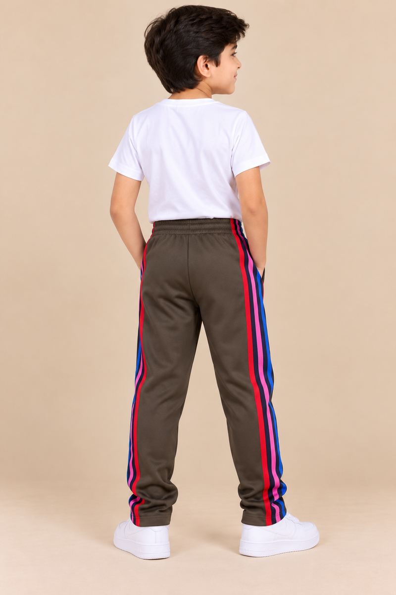 Premium Jogger Both Trouser For Kids-Dark Brown- MU16
