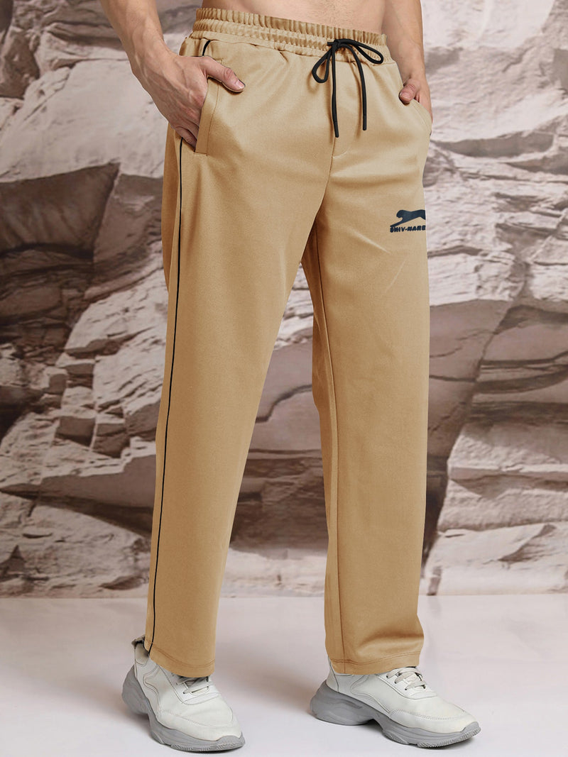 Slazenger Slim Fit Active Wear Trouser For Men-Golden with Black Piping-RT2518
