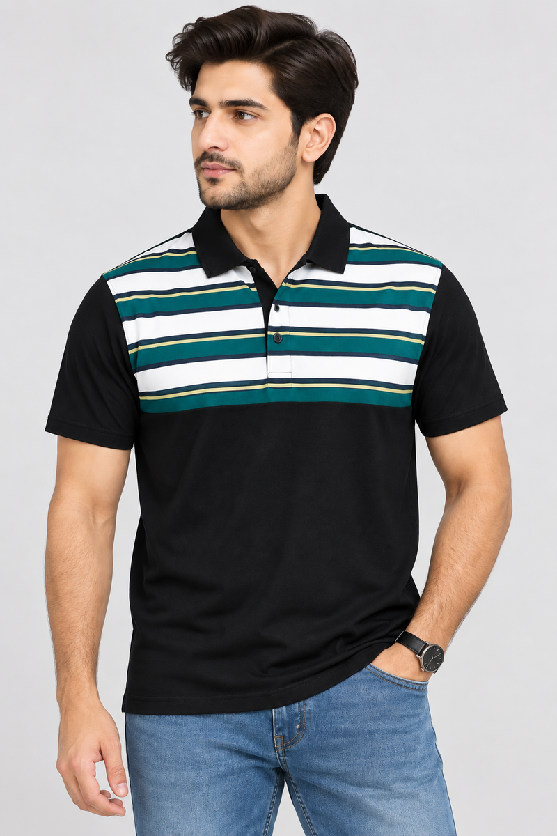 Men’s Premium Striped Polo Shirt – rf02