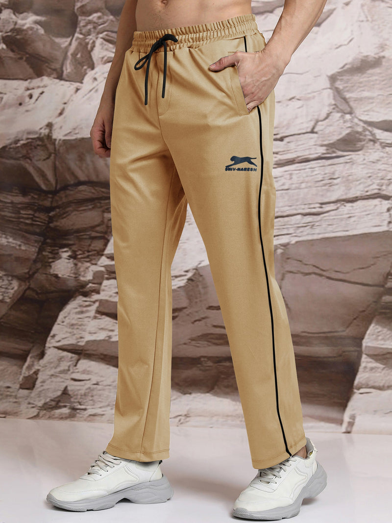 Slazenger Slim Fit Active Wear Trouser For Men-Golden with Black Piping-RT2518