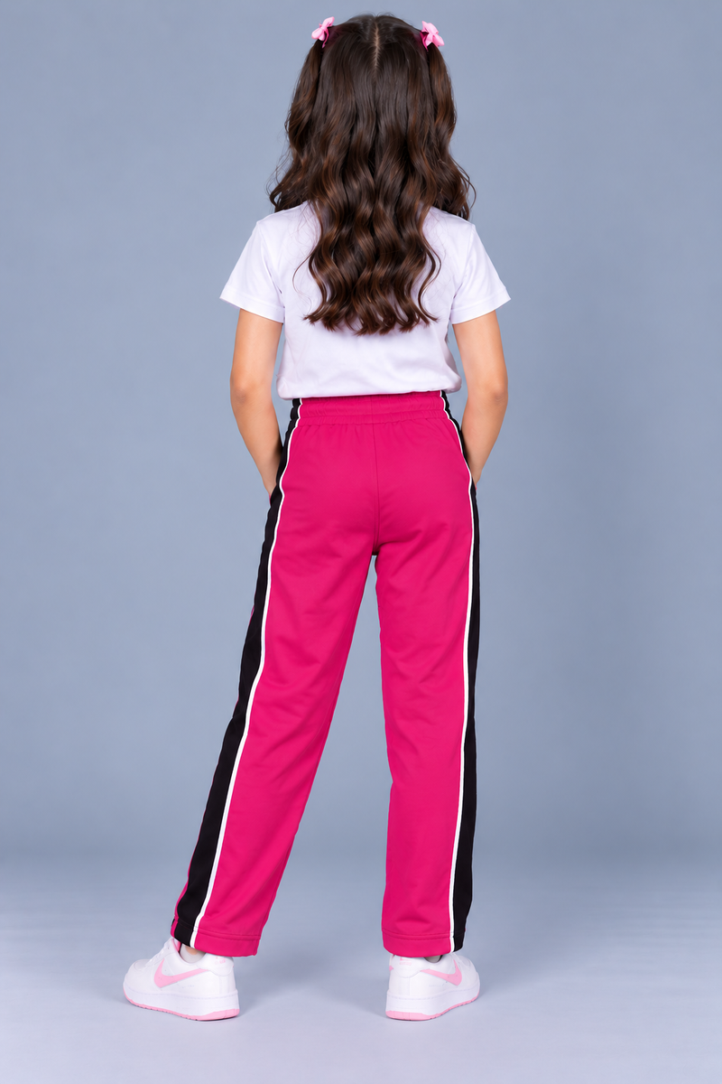 Premium Jogger Both Trouser For Kids-Vibrant Fuchsia Pink- MU23