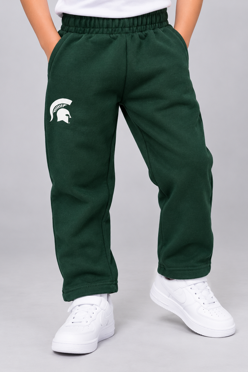 Kids Premium Fleece Jogger Trouser with Spartan Logo-Forest Green-MU72