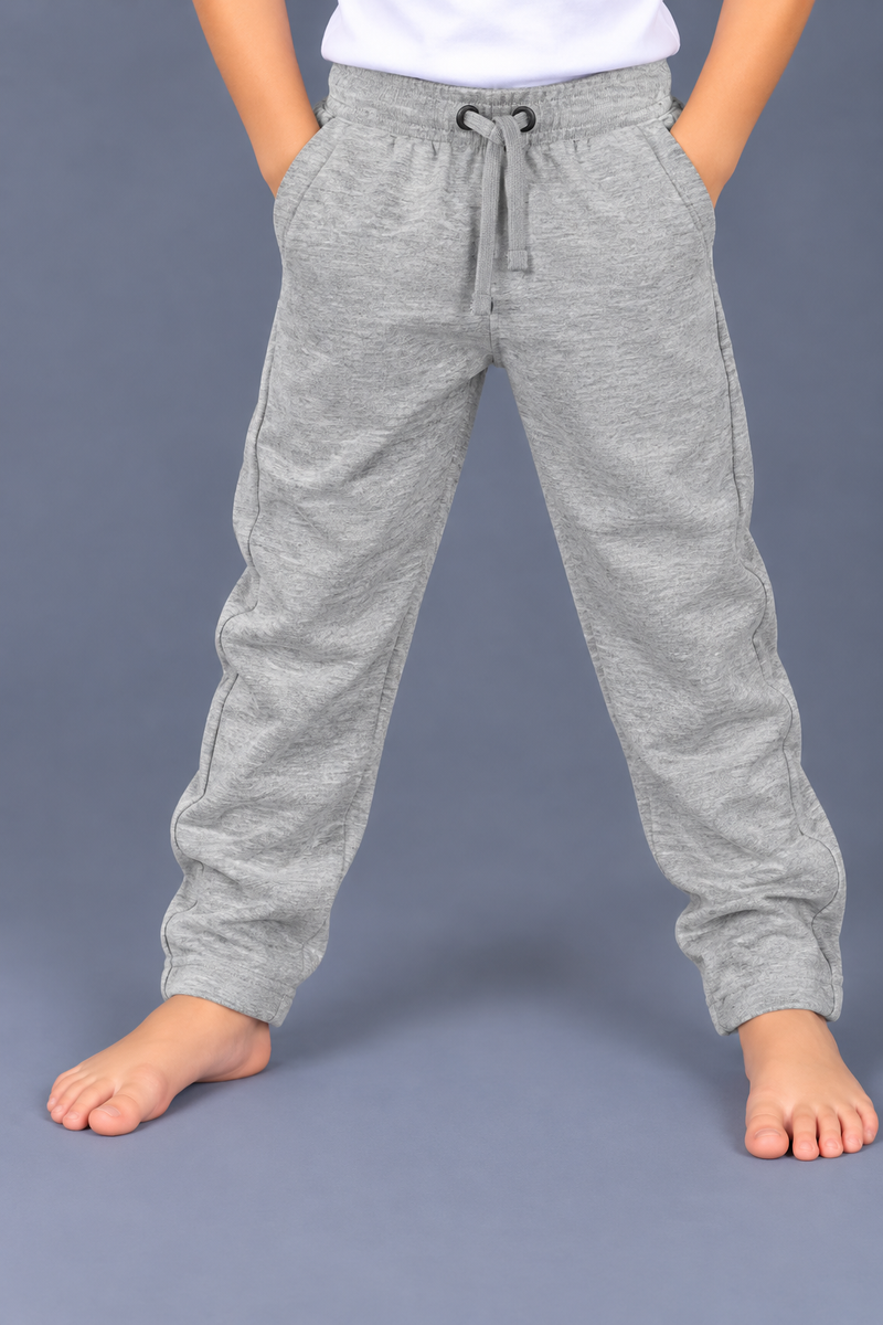 Kids Heather Grey Jogger Trouser – Classic Casual Everyday Wear-MU238