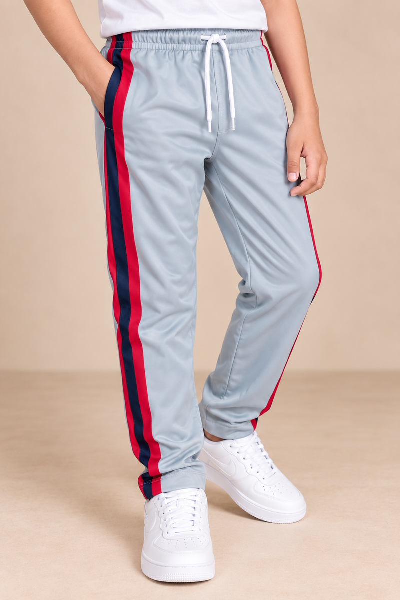 Premium Kids single jersey Trousers ice blue with ,Side Stripe p103
