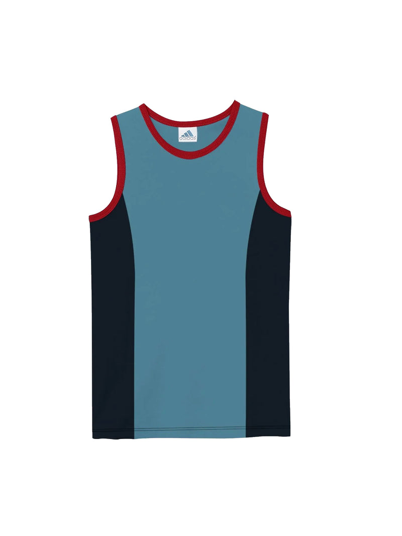 ADS Single Jersey Sleeveless T Shirt For Kids-Slate Grey & Navy Panels-BR14928