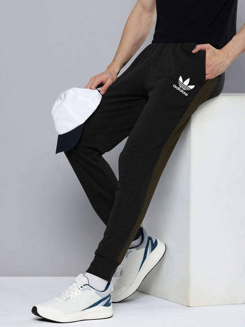 ADS Terry Fleece Jogger Sweatpant For Men-Black with Panel-BR14573