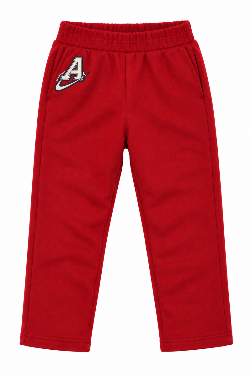 Kids Stylish A Logo Fleece Jogger Trouser-Burgundy Red- MU54