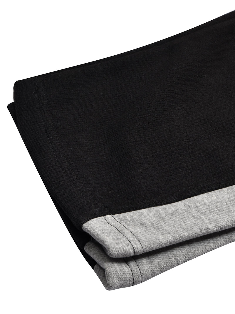 Louis Vicaci Fleece Tracksuit For Kids-Black with Grey-BR868