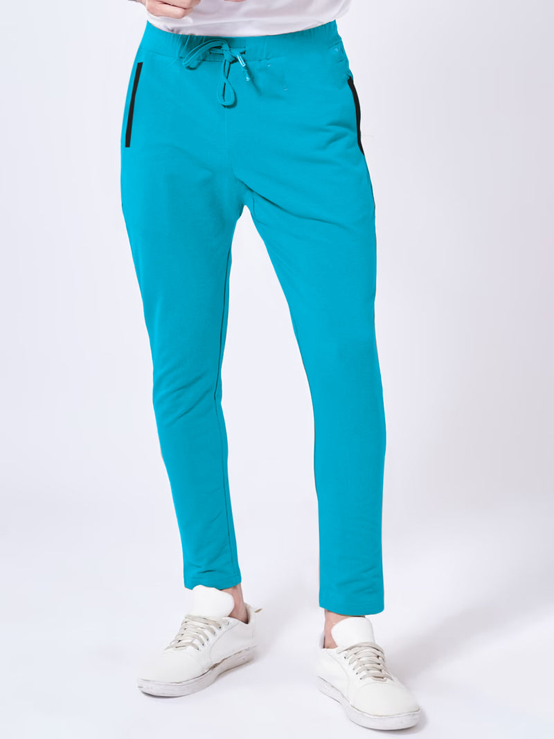 Drift King Regular Fit Heavy Fleece Jogger Trouser For Men-Cyan-BR1105