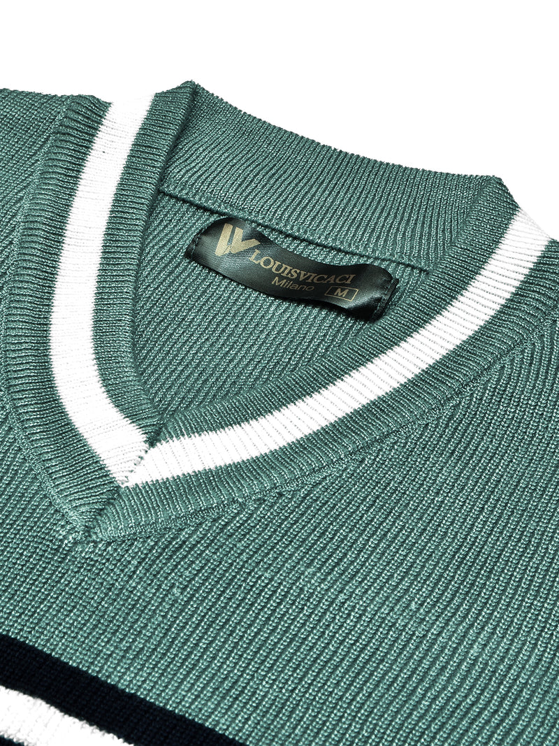 Louis Vicaci Full Sleeve Wool Sweater For Men-Slate Green-BR1038