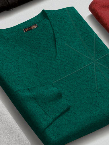 Louis Vicaci Full Sleeve Wool Sweatshirt For Men-Dark Green-BR1035